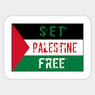 Set Palestine Free Flag Sticker